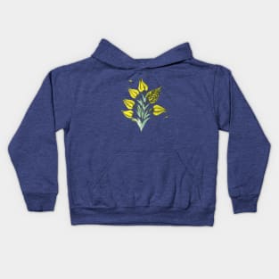 Yellow Tulips In Artistic Ottoman Turkish Style Kids Hoodie